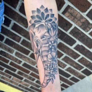 Neo Traditional Floral Elephant